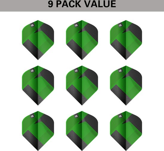 Target Tag 3 Set Black Green NO2 - Dart Flights van Target — afbeelding 2
