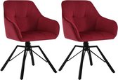 Rootz draaibare eetkamerstoel - roterende stoel - ergonomische stoel - 360° draaibaar, comfortabel ontwerp, stevige constructie - fluweel en metaal - 58,5 cm x 82,5 cm x 54,5 cm