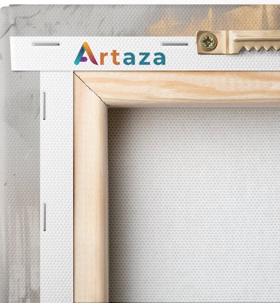 Artaza Peinture sur toile abstraite avec Peinture Goud et noire – 100 x 50 – Décoration murale – Photo sur toile – Impression sur toile