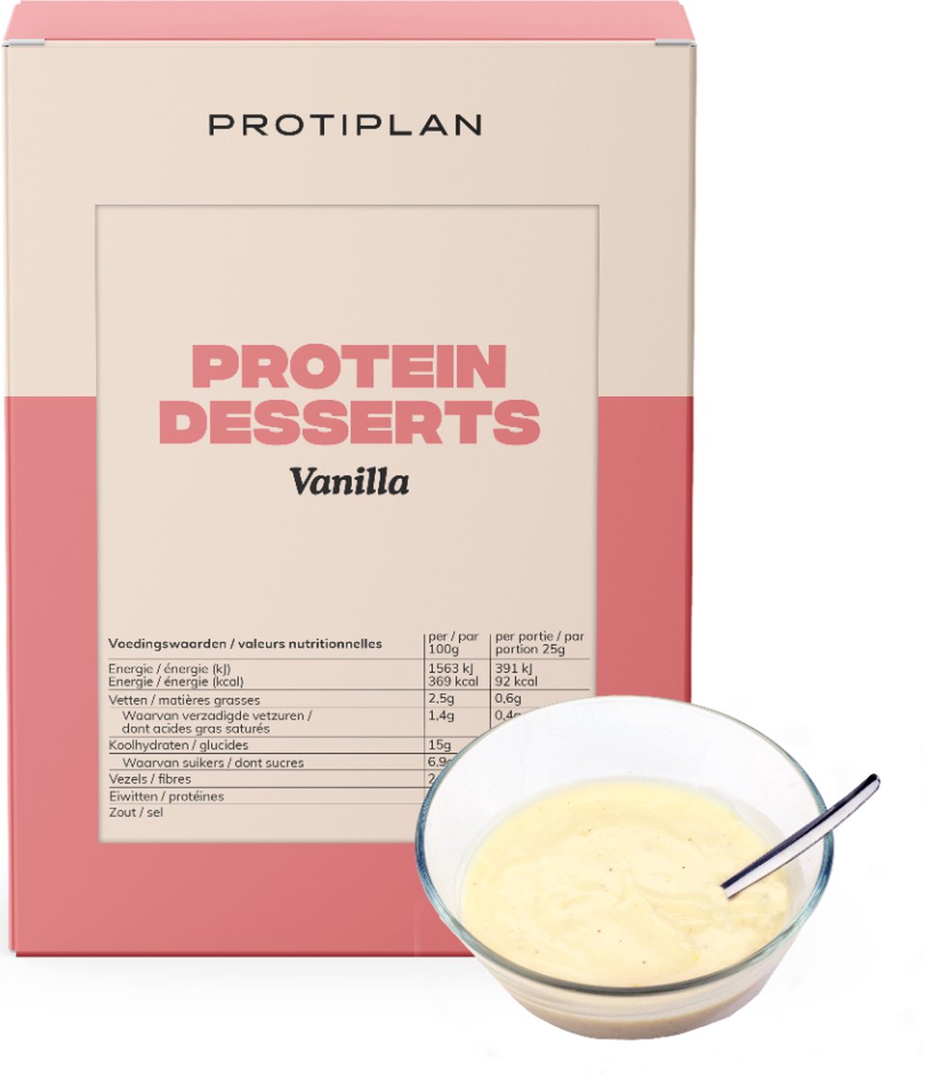 Goedkoopste Protiplan | Dessert Vanille | 7 x 25 gram | Heerlijk koolhydraatarm toetje of tussendoortje | Geschikt voor ieder dieet