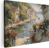 Artaza Canvas Schilderij Kunstwerk van een Gracht - 40x30 - Klein - Foto Op Canvas - Canvas Print