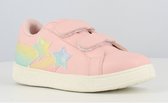 Meisjes sneakers - lage zomer schoenen - roze met regenboog sterren - klittenband sluiting - maat 29