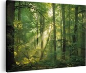 Artaza Canvas Schilderij Landschap - 30x20 cm - Klein - Muurdecoratie Bos - Wanddecoratie Bomen - Kamer Accessoires Natuur