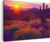 Artaza Canvas Schilderij Saguaro-Cactus - 90x60 - Wanddecoratie - Foto Op Canvas - Canvas Print