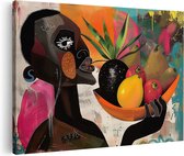 Artaza Tableau sur Toile Homme avec un Bol de Fruits - 120x80 - Groot - Photo sur Toile - Impression sur Toile