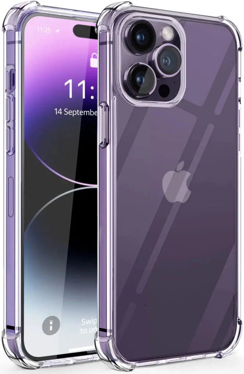 Mobigear Doorzichtig Hoesje geschikt voor Apple iPhone 15 Pro Max Telefoonhoesje Flexibel TPU | Mobigear Cushion Backcover Shockproof | Doorzichtig Telefoonhoesje iPhone 15 Pro Max | Schokbestendig iPhone 15 Pro Max Telefoonhoesje | Anti Shock Proof