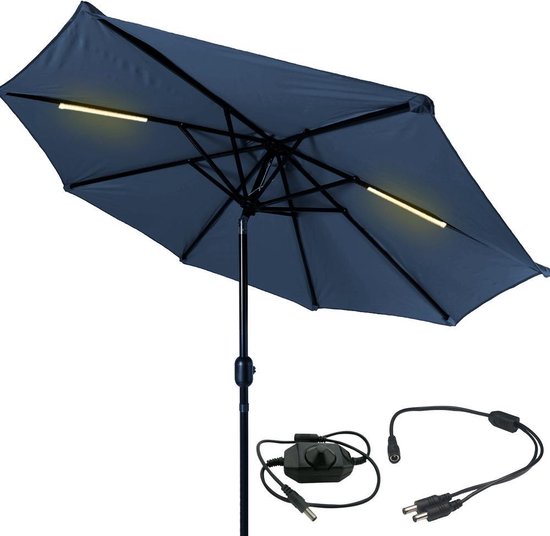 Ensemble de bandes LED d'éclairage parasol sur batterie - 2 bandes LED blanc chaud
