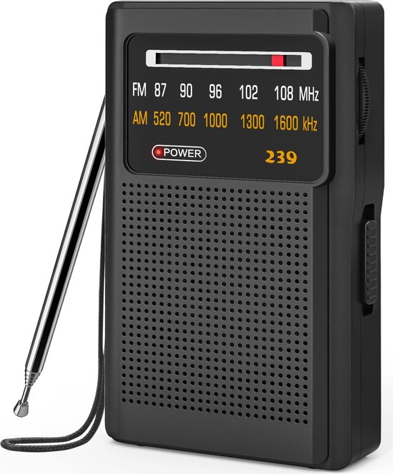 Draagbare FM/AM-radio voor in de zak met uitstekende ontvangst en