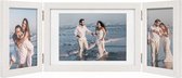 Driedubbele fotolijst witte houten fotolijsten meerdere 3 foto's Moederdag bruiloft verjaardagscadeaus 6x4 en 178 x 127 cm Fotolijsten