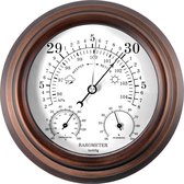 YONO Barometer voor Binnen XL - Analoog - 20cm - Hygrometer - Thermometer - Weerstation - Brons