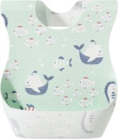 Bavoirs jetables Youha - 20 pièces par boîte - avec bac de récupération - bac de récupération imperméable - matière absorbante - motif Pêche