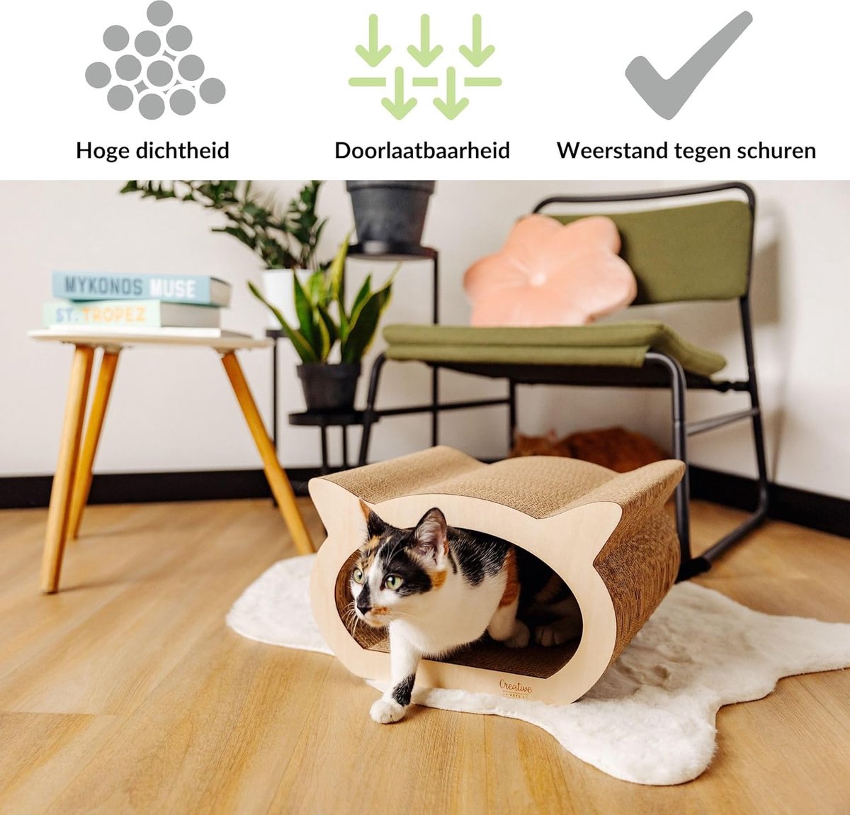 Creative Pets Kattenkrabplank - Golfkarton met Multiplex, 2-in-1 thumbnail 5