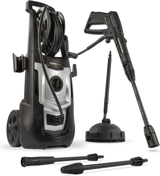 Powerplus Elektrische Hogedrukreiniger POWXG90410 - [5620} Terrasreiniger, start/stop functie, max. druk van 140 bar en temperatuur van 50 °C, 8 m slang en accessoires inbegrepen, Reinigen van auto's, meubelen en fiets Powerplus Elektrische Hogedrukreiniger POWXG90410 - [5620} Terrasreiniger, start/stop functie, max. druk van 140 bar en temperatuur van 50 °C, 8 m slang en accessoires inbegrepen, Reinigen van auto's, meubelen en fiets
