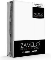 Zavelo Deluxe Flanel Laken Wit - 1-persoons (180x290 cm) - 100% katoen - Extra Dik - Zware Kwaliteit - Hotelkwaliteit