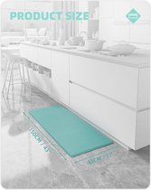 Keukenmat 44 x 150 cm, Veerkrachtig Leder Keukenmat Anti slip Wasbaar, Comfortabele Keukenmat Waterdicht voor Keuken, Woonkamer, Kantoor (Groen)