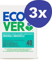 Ecover Waspoeder Universal (40 wasbeurten) (3x 3kg)