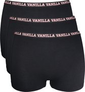 Vanilla - Dames boxershort, Ondergoed dames, Lingerie - 3 stuks - Egyptisch katoen - Zwart - XXL