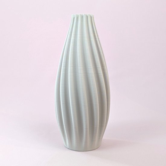 Dastium Home - 3D geprinte vaas Fleur - Mat Wit - 40 cm - Luxe vaas voor zijden bloemen - Woonaccessoires