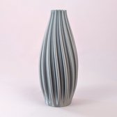 Dastium Home - 3D geprinte vaas Fleur - Glanzend Zilver - 50 cm - Luxe vaas voor zijden bloemen - Woonaccessoires
