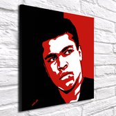 Pop Art Muhammed Ali - Canvas Print - op dennenhouten kader - 60 x 60 x 2 cm - Wanddecoratie