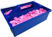 CombiCraft consumptiemunten roze in stapelbare opbergkisten - 6.000 munten en 3 kisten