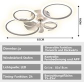 Plafondlamp met Ventilator - Plafondlamp met Ventilator LED - Plafondventilator - Ventilator Afstandsbediening - App - LED