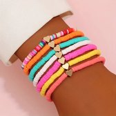 Set de Bracelets cœur - Multi Mix | 7 pièces | Argile polymère | Mode Favorite