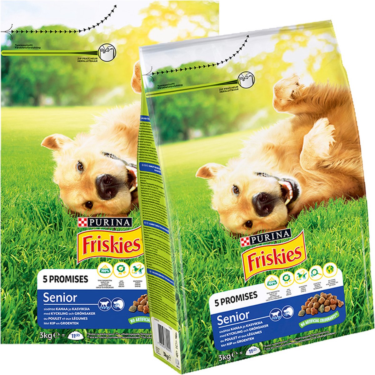 Friskies Senior Croquettes pour Chiens Poulet Legumes 3000g bol