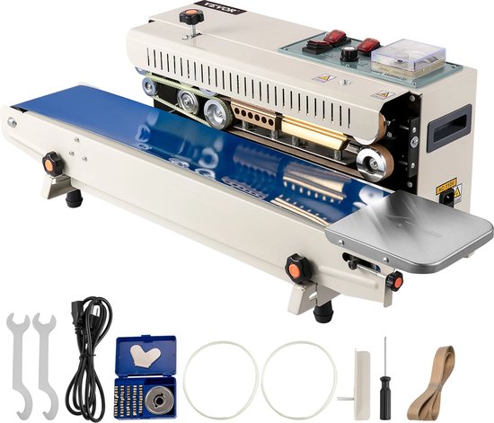 Vevor - Verticale Automatische Sluitmachine - Continue Band Sealer - Food Saver - Datum Coder - Voor Verpakking - Voedsel - Geneeskunde - Zaden