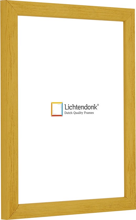 Cadre photo - Cadre photo - Ocre jaune - Hémisphère avec grain de bois visible - Format photo 18x18 - Verre antireflet - Art.no. 1055005918181