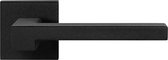 Deurkruk op rozet - Zwart - RVS - GPF bouwbeslag - GPF deurklink op vierkante rozet, Raa, paar, zwart