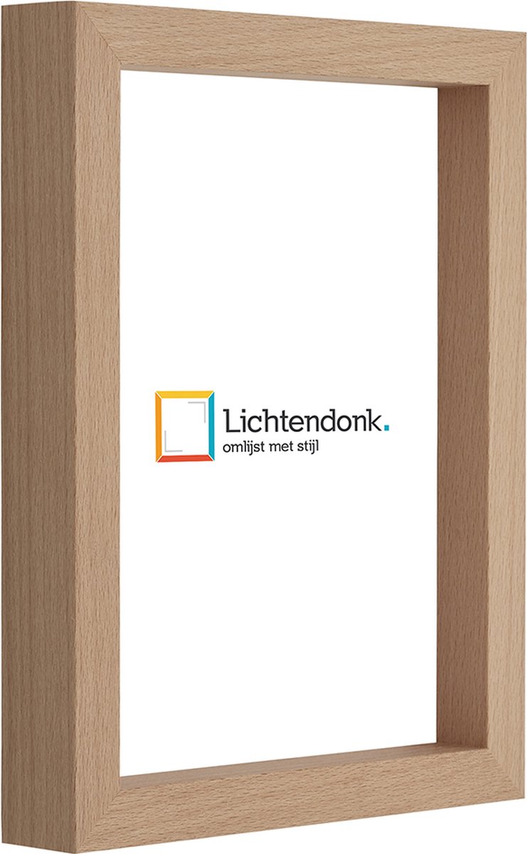 Lichtendonk Fotolijst - Beuken - 3 cm hoog profiel - Fotomaat 40x55 - Ontspiegeld glas - Art.nr. 10106411440551 NaturelNaturel