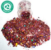 Biologisch Afbreekbaar Chunky Glitters (Brons/Roze) [Volume 8g - Biodegradable Festival Jewels Glitter Outfit Lichaam en Gezicht - Make-up Face Body - Kinderen Volwassenen Dames - Eco Friendly]