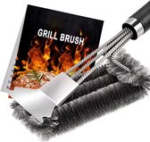 BBQ Borstel met Schraper - BBQ Schoonmaakborstel - 2 in 1 - Barbecue Staalborstel - Grill Borstel - BBQ Borstel - RVS - Zilver