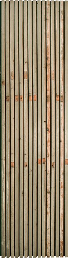Woodschpanel Old Painted Wood 244 | Akupanel van ECHT oud geverfd sloophout en vilt | NL hout en in NL geproduceerd | Geluidsdempend | Muurdecoratie | Wanddecoratie