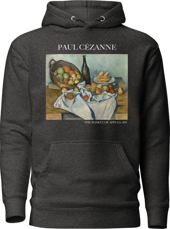 Paul Cézanne 'De Mand met Appels' ("The Basket of Apples") Beroemd Schilderij Hoodie | Unisex Premium Kunst Hoodie | Charcoal Heather | XL