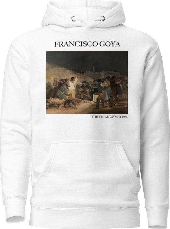 Francisco Goya 'De Derde mei 1808' ("The Third of May 1808") Beroemd Schilderij Hoodie | Unisex Premium Kunst Hoodie | Wit | L