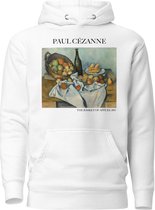 Paul Cézanne 'De Mand met Appels' ("The Basket of Apples") Beroemd Schilderij Hoodie | Unisex Premium Kunst Hoodie | Wit | M