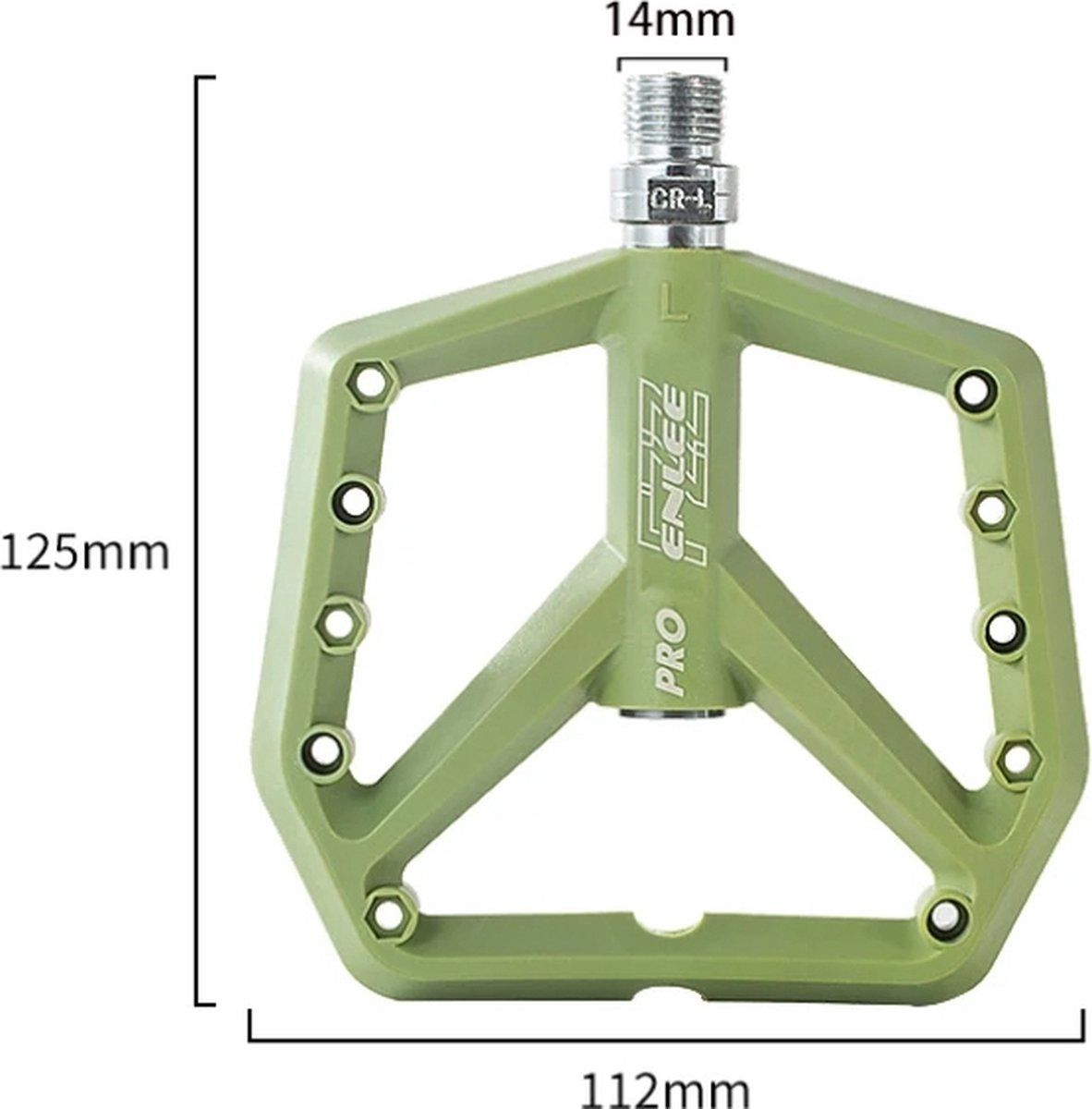 Hbs Pd-500 Nylon Mtb Pedalen - Verbreed Antislip Design - Du Plus 1 Lager - Zwart