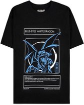 YuGiOh! - Blue Eye's White Dragon Heren T-shirt - S - Zwart
