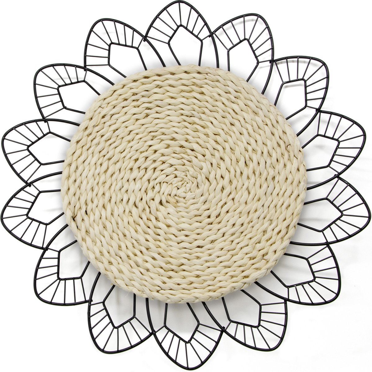 Art for the Home Metal Art Bloem met rotan diameter 47cm