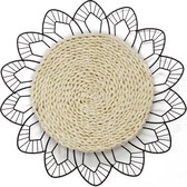 Art for the Home | Metal Art | Bloem met rotan | diameter 47cm