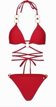 Dilena fashion triangel bikini rings rood