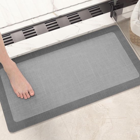 Stenen badmat - Absorberende douchemat van diatomeeënaarde - 23.6 x 15.4 inch