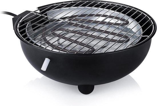 Elektrische barbecue – Tafelmodel – Rond – Zwart met Anti-aanbaklaag Barbecue