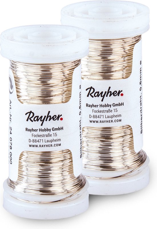 Objet Argenté Rayher Bobine De Fil De Cuivre, Couleur Argent