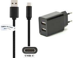 OneOne 2.1A lader met 2 poorten + 1,5m standaard USB C kabel. Oplader adapter past op GoPro actioncam Hero 7 Silver, Hero 7 White, Hero 8 Black, Hero 9 Black, Hero 10 Black, MAX, GoPro Portable Power Pack