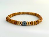 Men of Mercury - Picture Jasper armband heren - 6x3mm - 20cm omtrek - Edelstenen - Kralen - Mannen