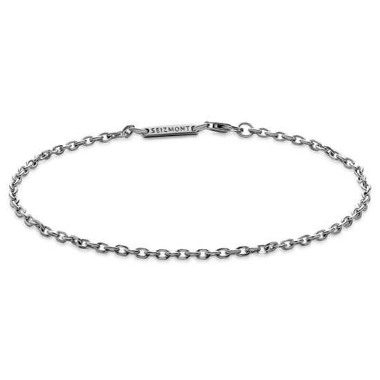 Argentia | 925s | 2 mm Gerhodineerde Sterling Zilveren Schakelarmband