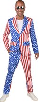 Magic By Freddy's - Landen Thema Kostuum - Born In The USA - Man - Blauw, Rood - Small - Carnavalskleding - Verkleedkleding